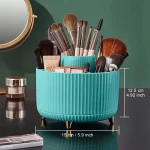 Diesisa 360 Rotating Makeup Brush Organizer With 5 Sections - Blue