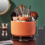 Diesisa 360 Rotating Makeup Brush Organizer With 5 Sections - Orange