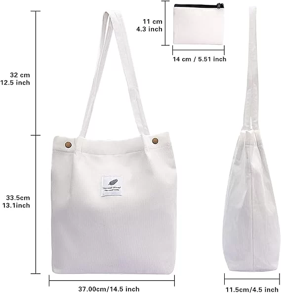 Diesisa 2-Pack Canvas Tote bag - White+pink