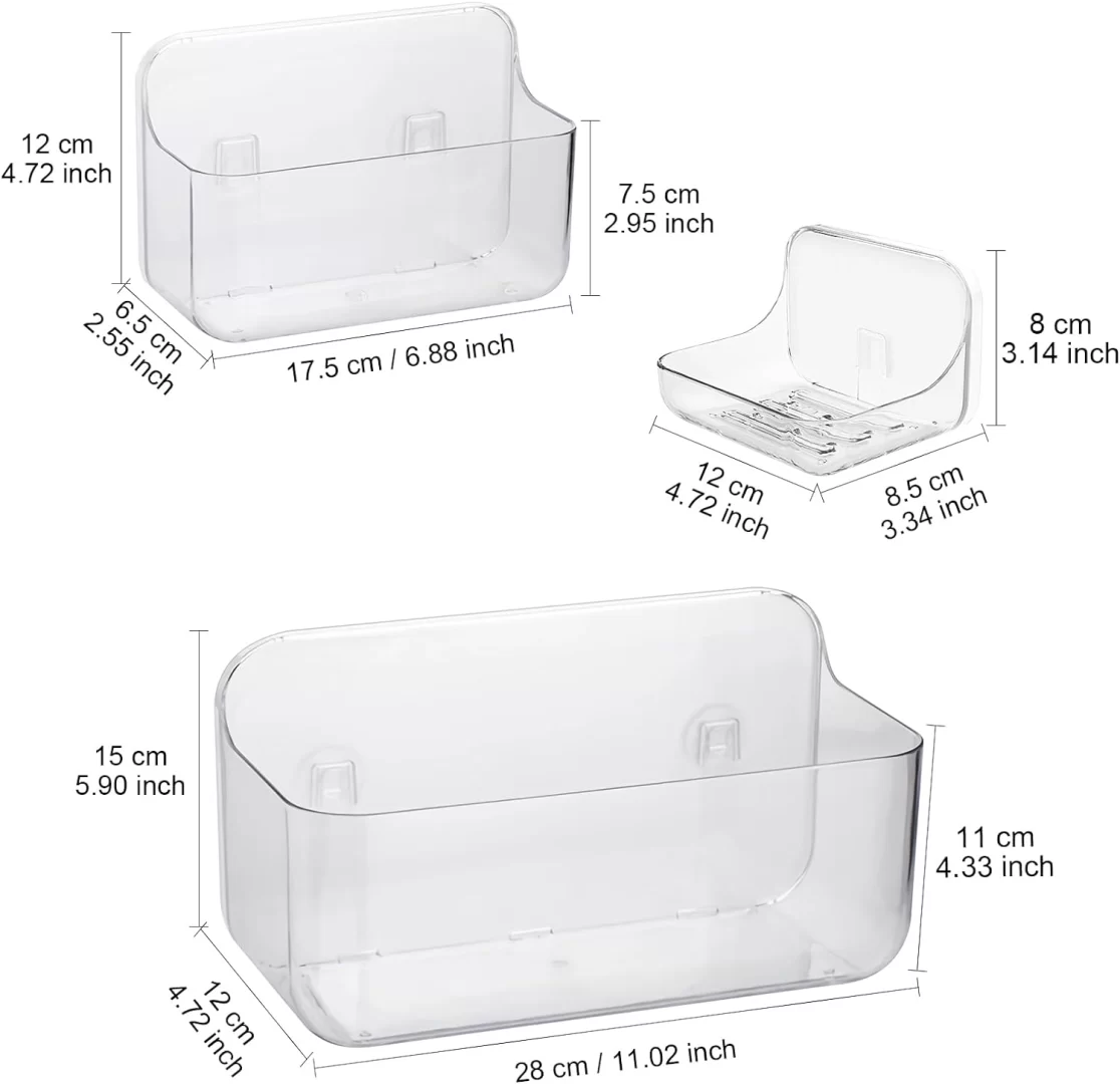 Diesisa 3pc Plastic Wall Mount Organizer 7 Diesisa 3pc Plastic Wall Mount Organizer