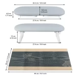 Diesisa Foldable PU Leather Nail Hand Rest - Gray