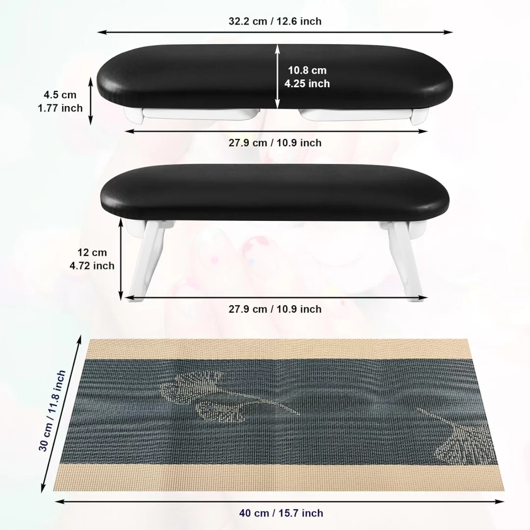Diesisa Foldable PU Leather Nail Hand Rest - Black 6 Diesisa Foldable PU Leather Nail Hand Rest - Black