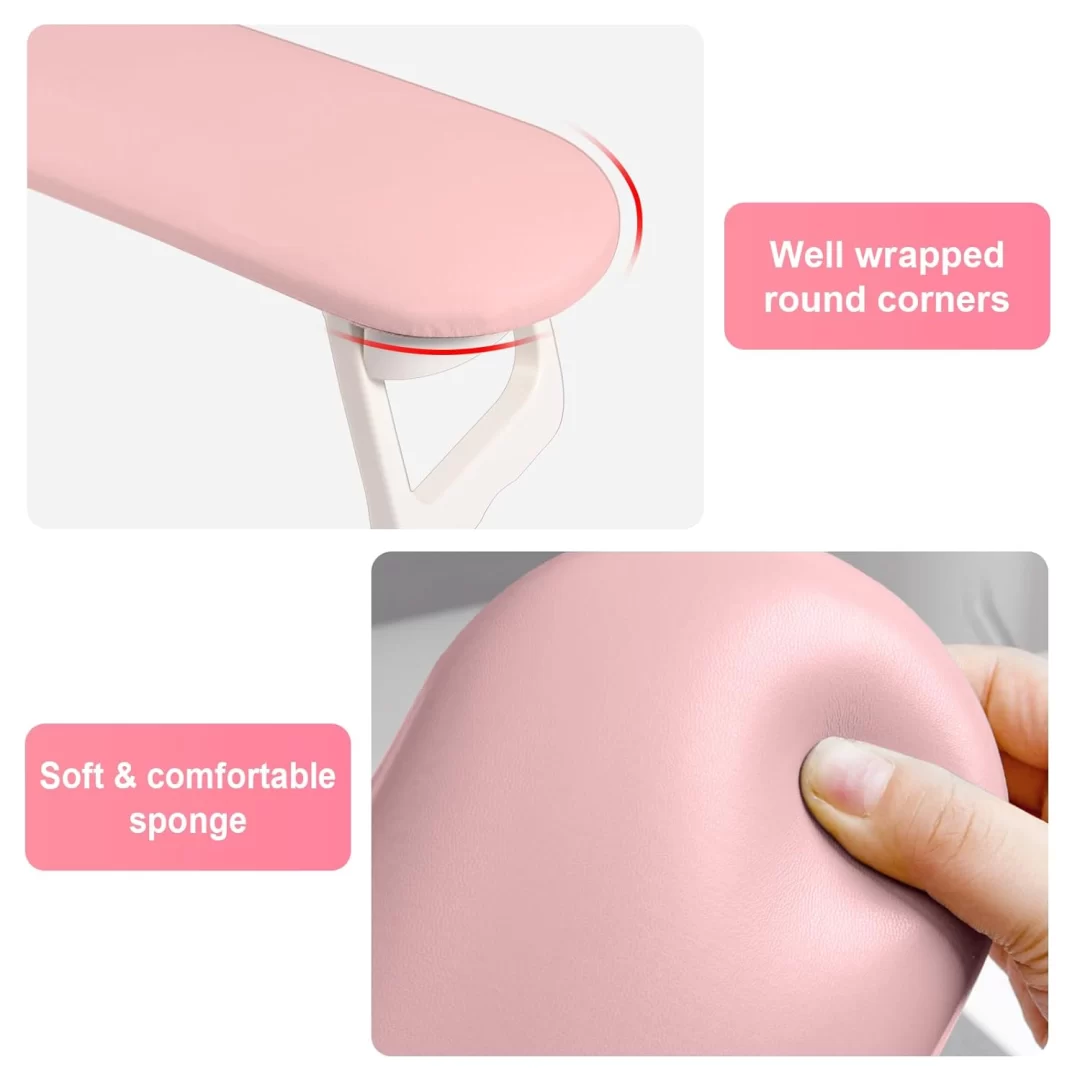 Diesisa Foldable PU Leather Nail Hand Rest - Pink 3 Diesisa Foldable PU Leather Nail Hand Rest - Pink