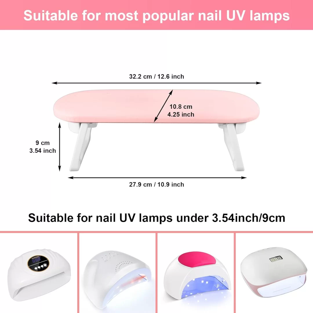 Diesisa Foldable PU Leather Nail Hand Rest - Pink 4 Diesisa Foldable PU Leather Nail Hand Rest - Pink