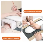Diesisa Foldable PU Leather Nail Hand Rest - White