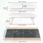 Diesisa Foldable PU Leather Nail Hand Rest - White