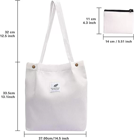 Diesisa 2-Pack Canvas Tote bag - White+yellow 2 Diesisa 2-Pack Canvas Tote bag - White+yellow