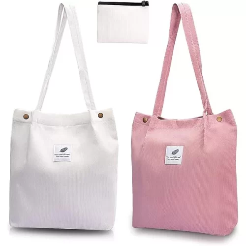 Main 14 Diesisa 2-Pack Canvas Tote bag - White+pink