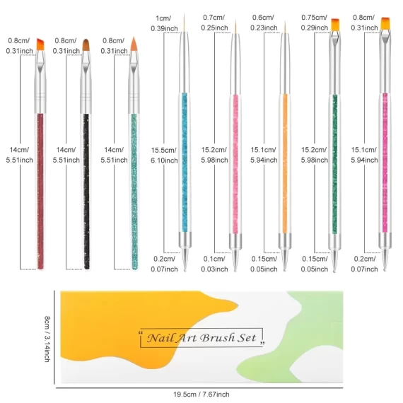 Diesisa 8pcs Nail Art Brushes Set 4 Diesisa 8pcs Nail Art Brushes Set