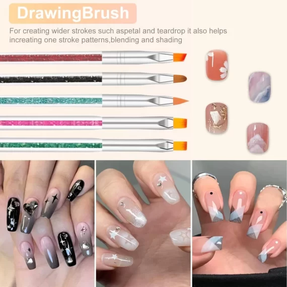 Diesisa 8pcs Nail Art Brushes Set 7 Diesisa 8pcs Nail Art Brushes Set